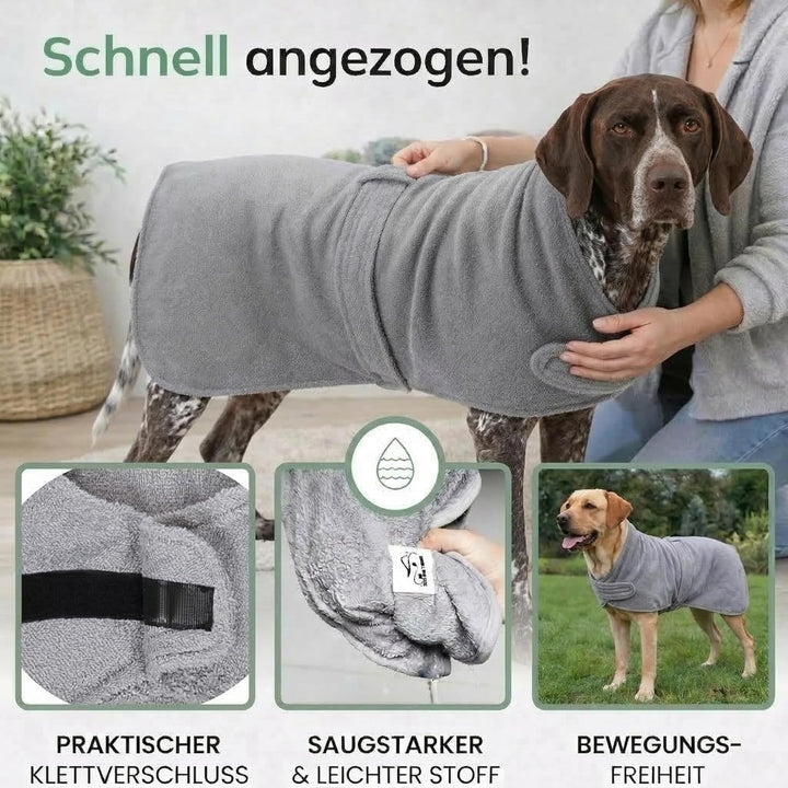 Betz Hundehandtuch extra saugfähig & schnelltrocknend Haustierhandtuch mit Klettverschluss 100% Baum