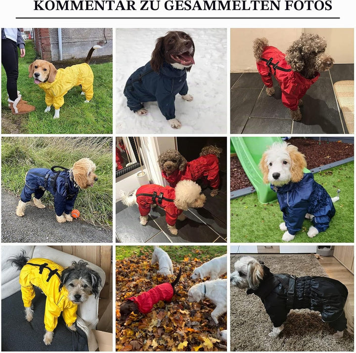 Geyecete -Regenmantel für hunde mit vier Beinen,Hunde Regenjacken Hosenanzug mit Geschirr loch, refl