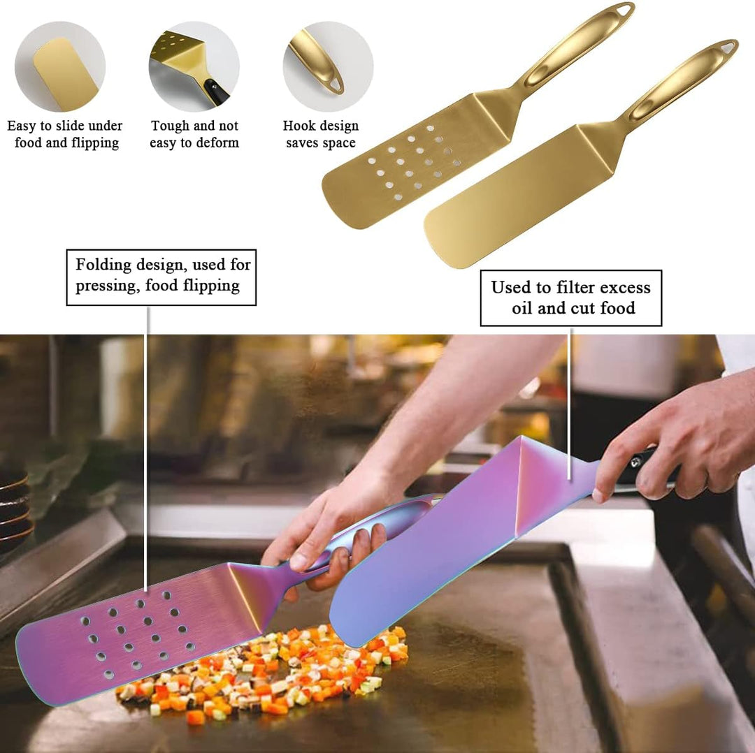 Kyraton Regenbogen Grill Zubehör Kit teilig, Grill Zubehör Set, Titan Bunte Beschichtung Edelstahl m