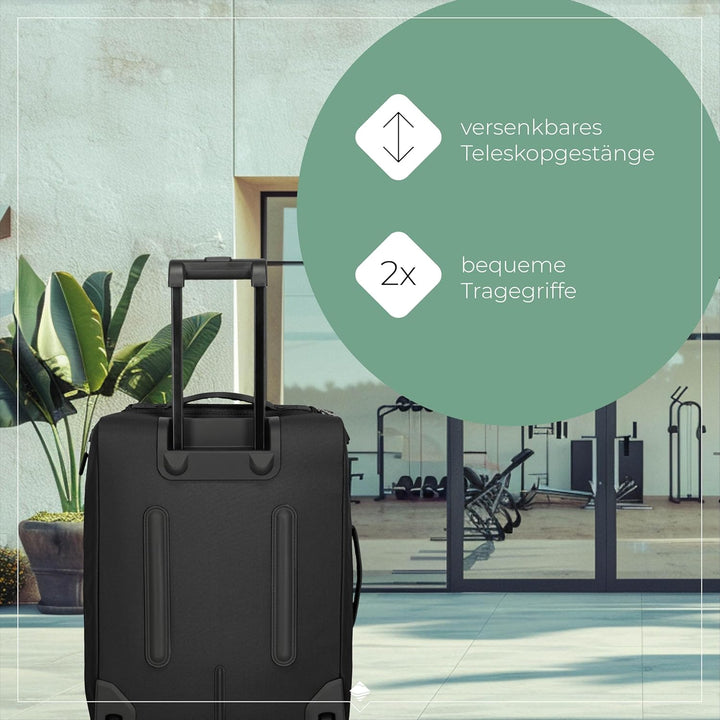 Travelite Trolley Reisetasche mit Rollen klein, Kick Off, praktischer Boardcase Handgepäck Trolley f