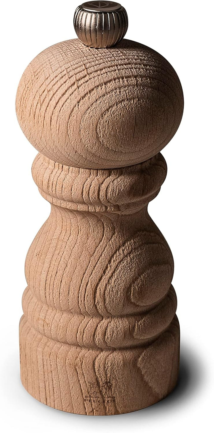 PEUGEOT - Salzmühle Paris Nature 12 cm + Alpensalz - Klassische Mahlgradeinstellung - Aus recyceltem