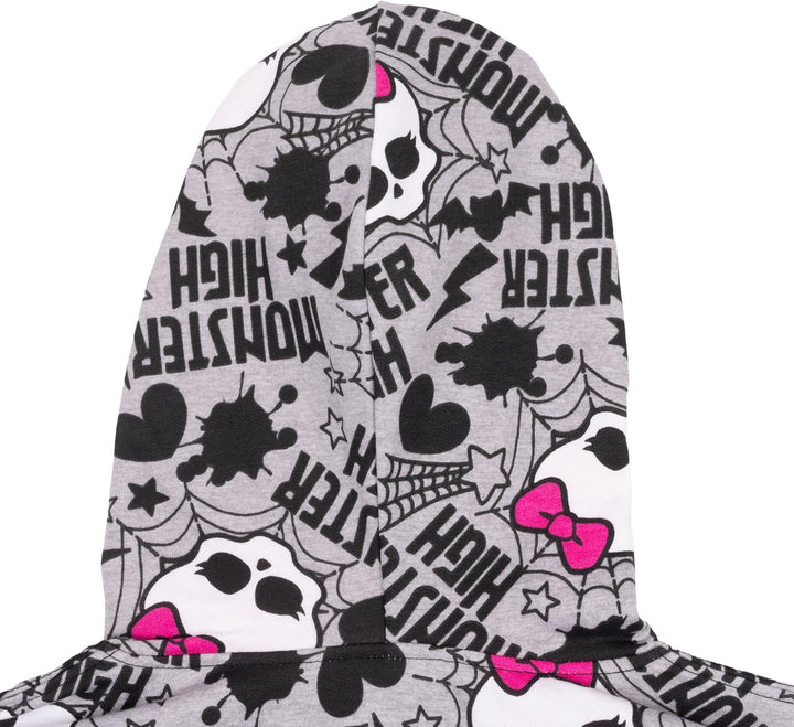Mattel Monster High Kapuzenjacke mit Reissverschluss für Mädchen, Grau 9-10 Jahre Monster, 9-10 Jahr