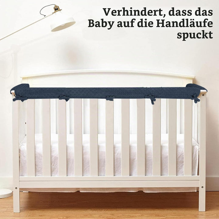 IULONEE 3pcs Baby Bed Rail Cover Protector Set Kinderbett Kantenschutz 128x18cm/68x18cm Bettkantensc