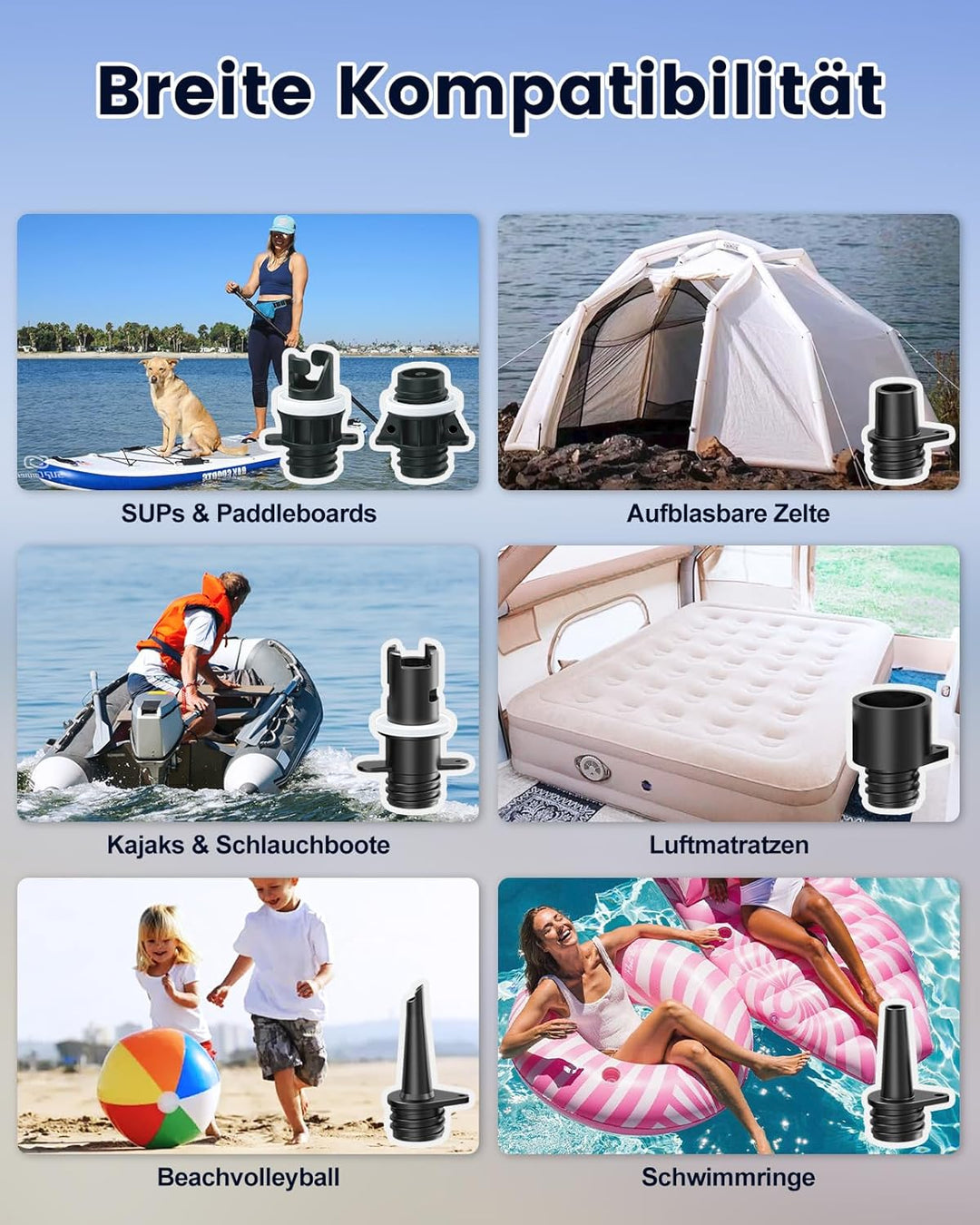 Elektrische SUP Pumpe Akku 20 PSI, 3 Boards pro Ladung, Auto-Stop Doppelstufen Luftpumpe, für Kajak