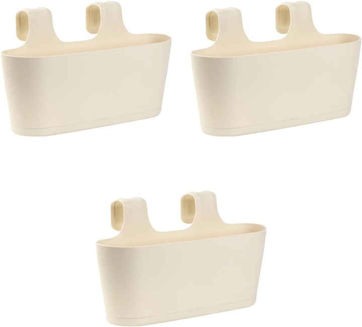 3X Blumenkasten oval Balkon Übertopf Pflanzkasten Blumentopf zum Hängen mit Wasserspeicher Farbe bei