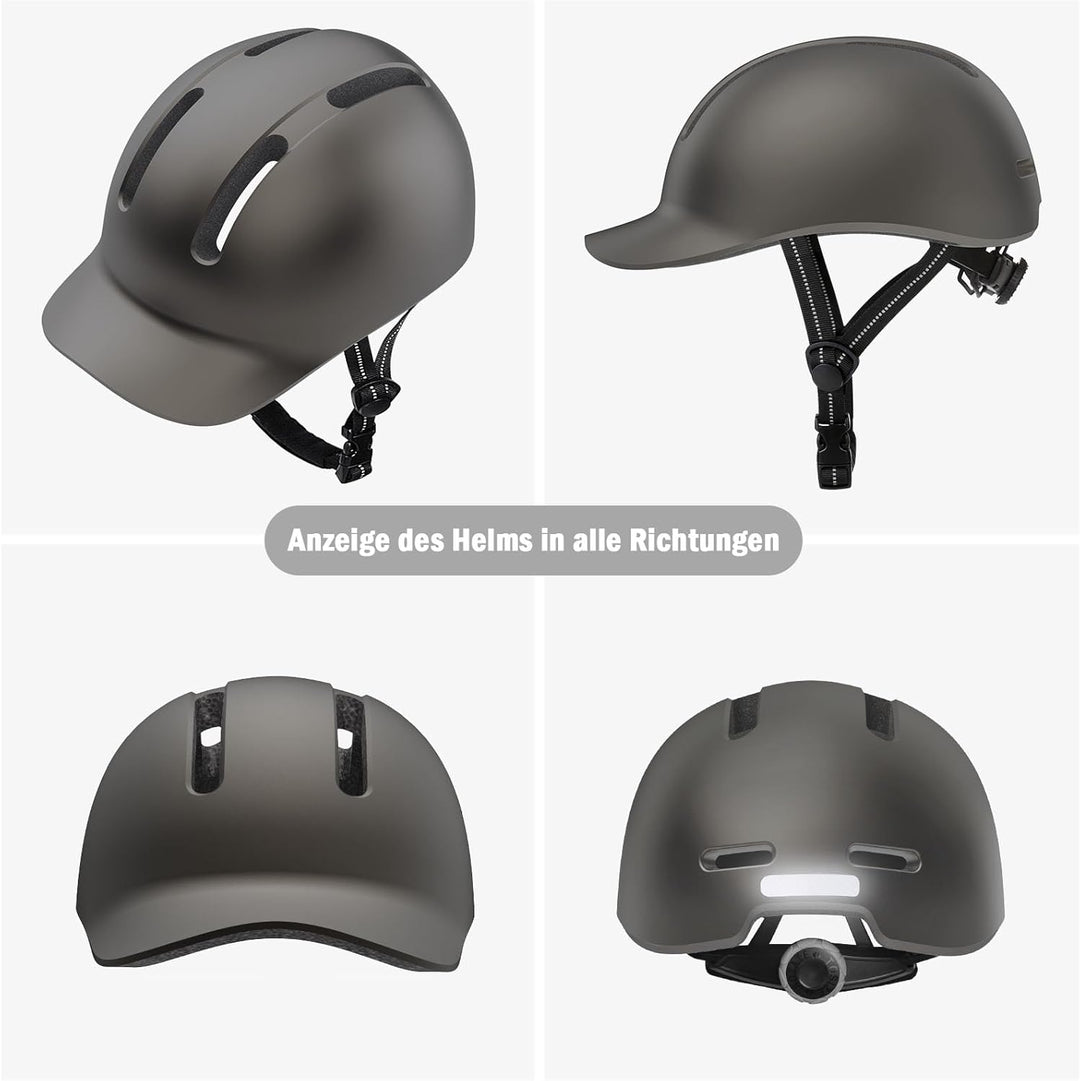 Shinmax Fahrradhelm für Damen und Herren, Einstellbarer Helm mit Visier & Sonnenschutz, Leicht & Bel