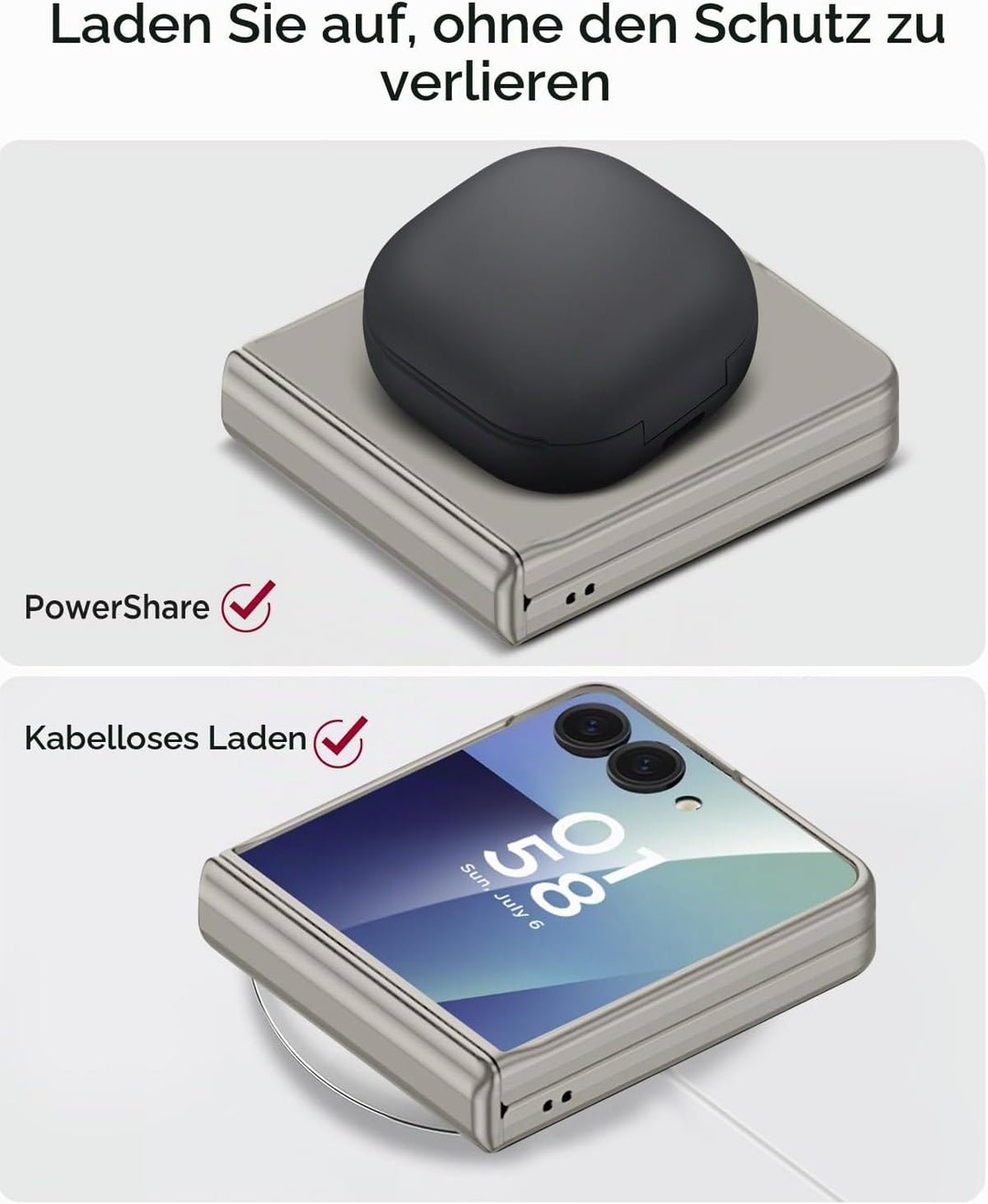 Miimall Kompatibel mit Samsung Galaxy Z Flip 7 Hülle mit Scharnierschutz Magnetischer [Externer Bild
