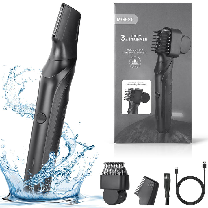 Intimrasierer Mann, 3-in-1 Rasierer Herren, Elektrisch Körperrasierer Intimbereich Mann, Intimbereic