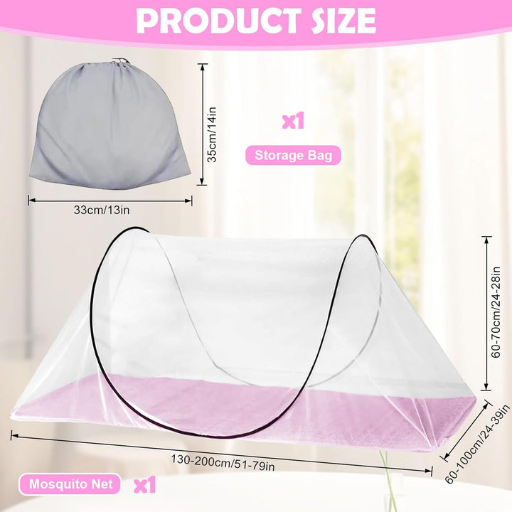 Moskitonetz, Faltbar Moskitonetz Pop-up 200 x 100 x 70 cm, Fliegennetz Bett Geeignet für Campingunte