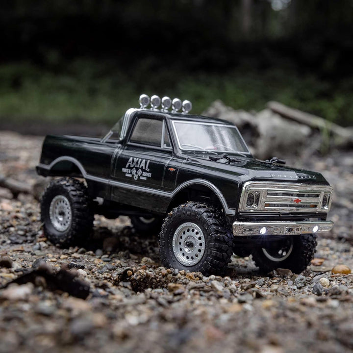 Axial 1/24 SCX24 1967 Chevrolet C10 4X4 RTR Brushed Rock Crawler (Battery & Charger Included), Black