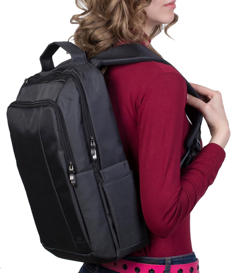 Rivacase Laptop Rucksack bis 15,6 Zoll – leichter und trendiger Stadtrucksack mit extra gepolsterten