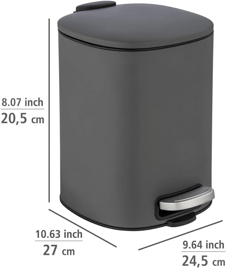 WENKO Kosmetik-Treteimer Mod. Alassio, Abfalleimer mit 5 Liter Volumen, hochwertiger Badezimmer-Müll