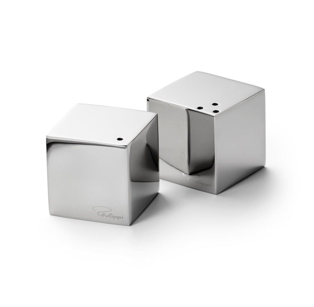 PHILIPPI CUBE Salz- und Pfefferstreuer-Set, 2-teilig, Modernes Design, Edelstahl