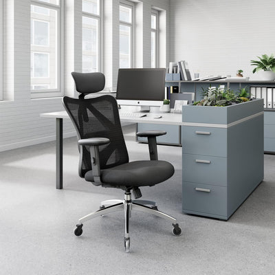 SIHOO Ergonomischer Schreibtischstuhl, Drehstuhl hat Verstellbarer Lordosenstütze, Kopfstütze und Ar