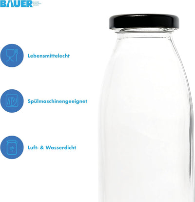 Flaschenbauer - 24 Leere Glasflaschen 250 ml mit Schraubverschluss TO43, 0,25 l in Schwarz – Zum Sel