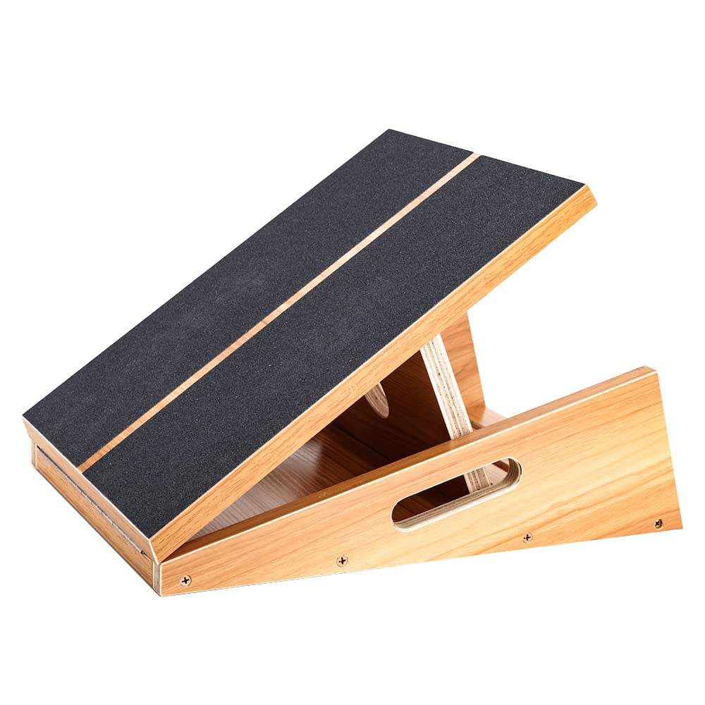 StrongTek Professionelles Slant Board Schrägbrett aus Holz, Verstellbarer und tragbarer Wadendehner,