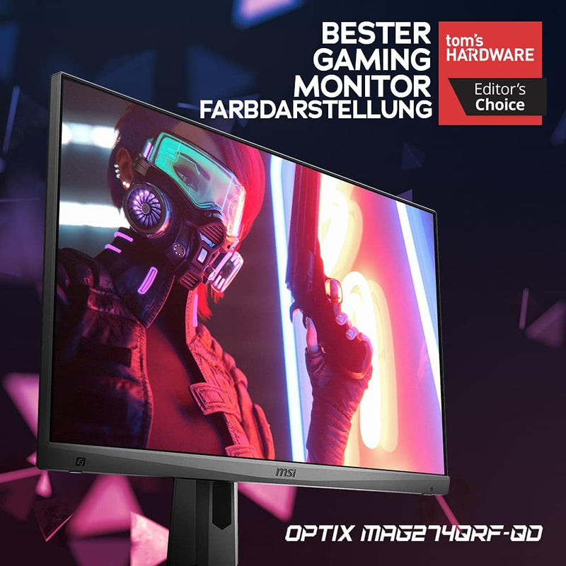 MSI Optix MAG274QRFDE-QD 27 Zoll (69 cm) Gaming Monitor, WQHD (2560x1440), Rapid IPS, 165Hz, 1ms, Fl