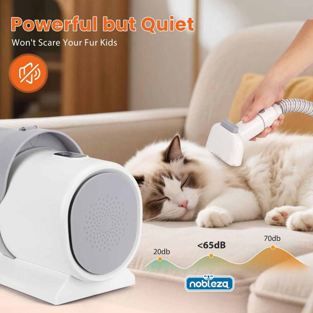 Nobleza Hundeschermaschine mit Staubsauger, Super Saugkraft mit 12000 Pa Saugt 99.99% der Tierhaare,