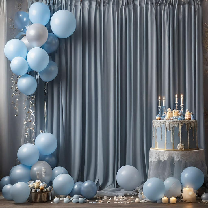 3x3 m Anthrazit Vorhang für Kulissen, Party-Hintergrund Vorhang Anthrazit Hochzeit Hintergrund, Poly