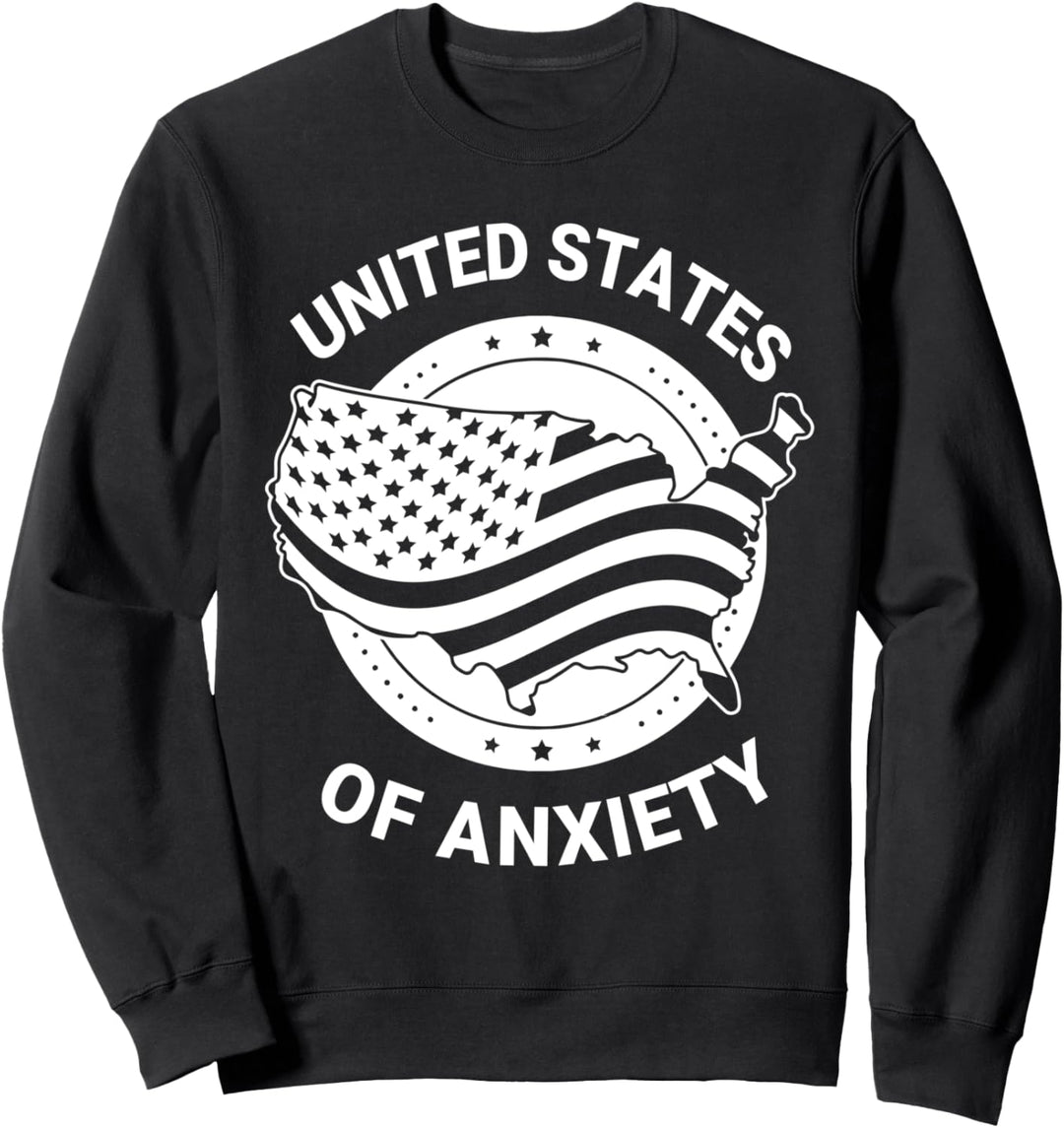 United States of Anxiety T Shirt,God Save America USA Flag Sweatshirt
