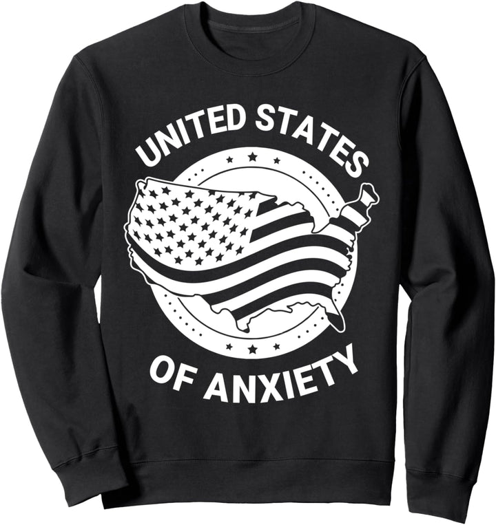 United States of Anxiety T Shirt,God Save America USA Flag Sweatshirt