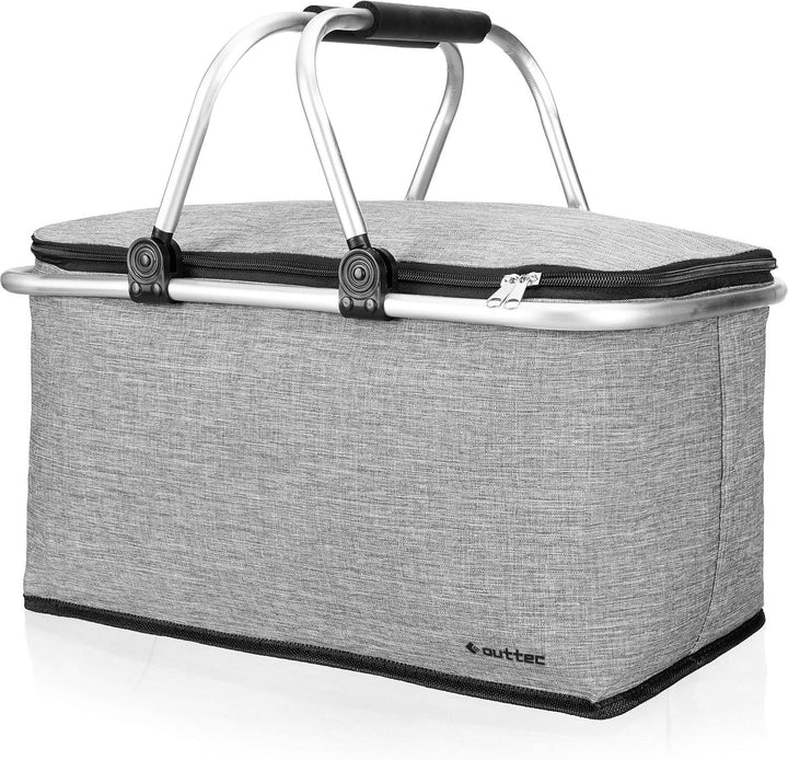 Einkaufskorb mit Thermofunktion, Faltbare Kühlbox, 29L, Tragekorb mit Henkel, langlebig, wetterbestä