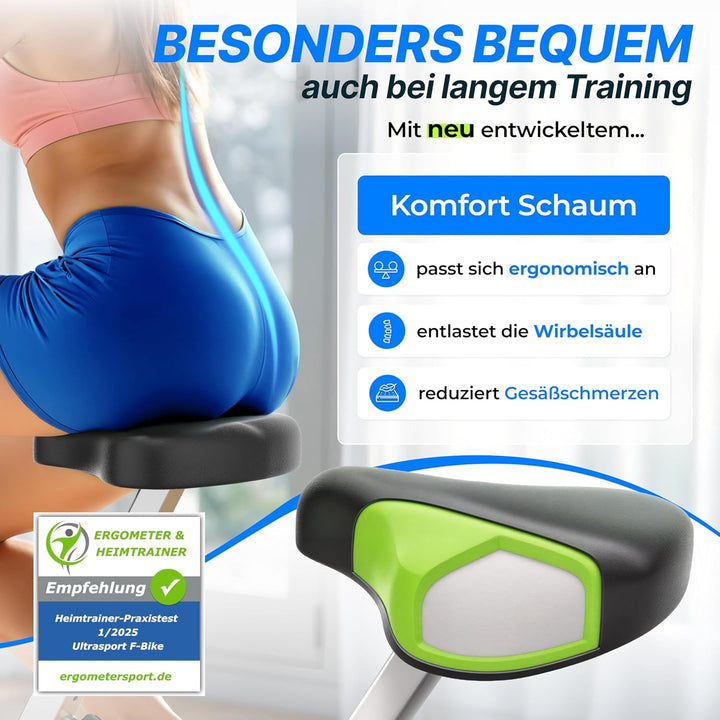 Ultrasport F-Bike/F-Rider Basics, Fahrradtrainer, Heimtrainer,klappbarer Hometrainer, LCD Display,op