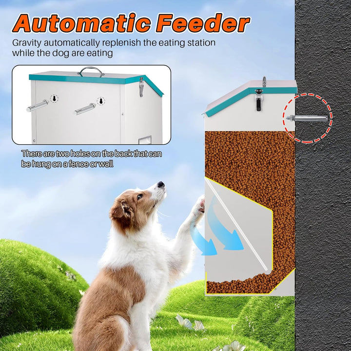 Svauoumu Futterautomat für Hunde - Fassungsvermögen 22 kg, mit Deckel Zum Schutz des Futters, Nageti