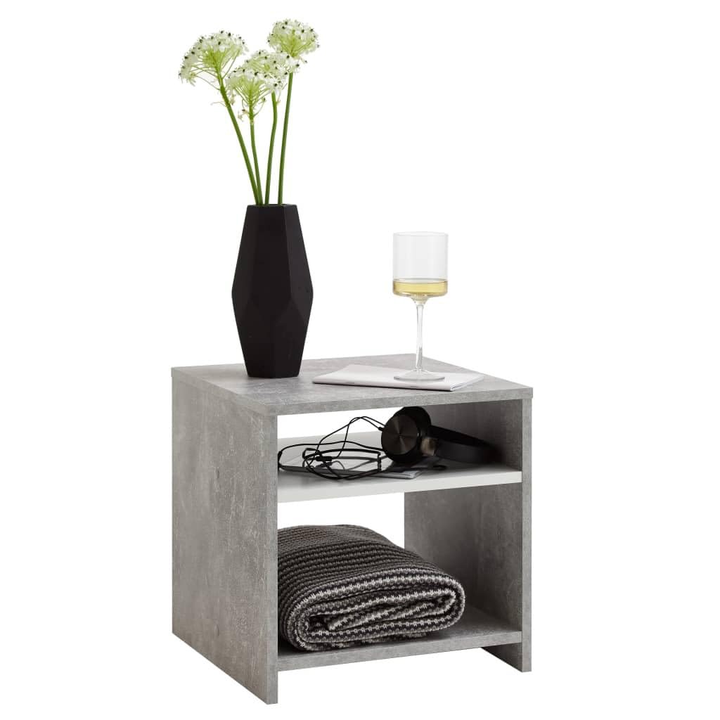FMD Möbel, 653-001E Lund Beistelltisch, Grau / Weiss, Masse 40.0 x 40.0 x 40.0 cm (BHT) Extra Robust