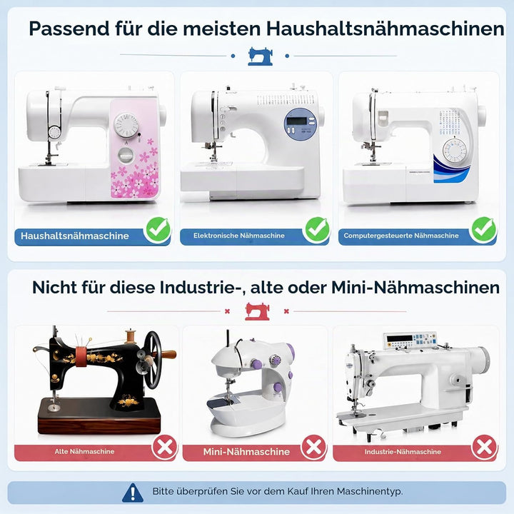 Professionelles Nähfuss-Set für Nähmaschinen von Singer, Brother, Janome, Kenmore, Babylock, Elna, T