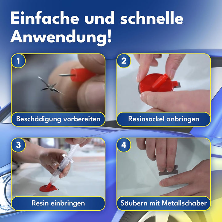 ATG® Steinschlag Reparaturset Windschutzscheibe - Universelles Auto Glas Reparatur Set - Professione