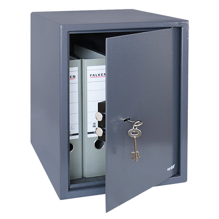 HMF 49208-11 Tresor Möbeltresor A4 Ordner, Doppelbartschloss, 48,0 x 36,0 x 37,0 cm, anthrazit 36 x
