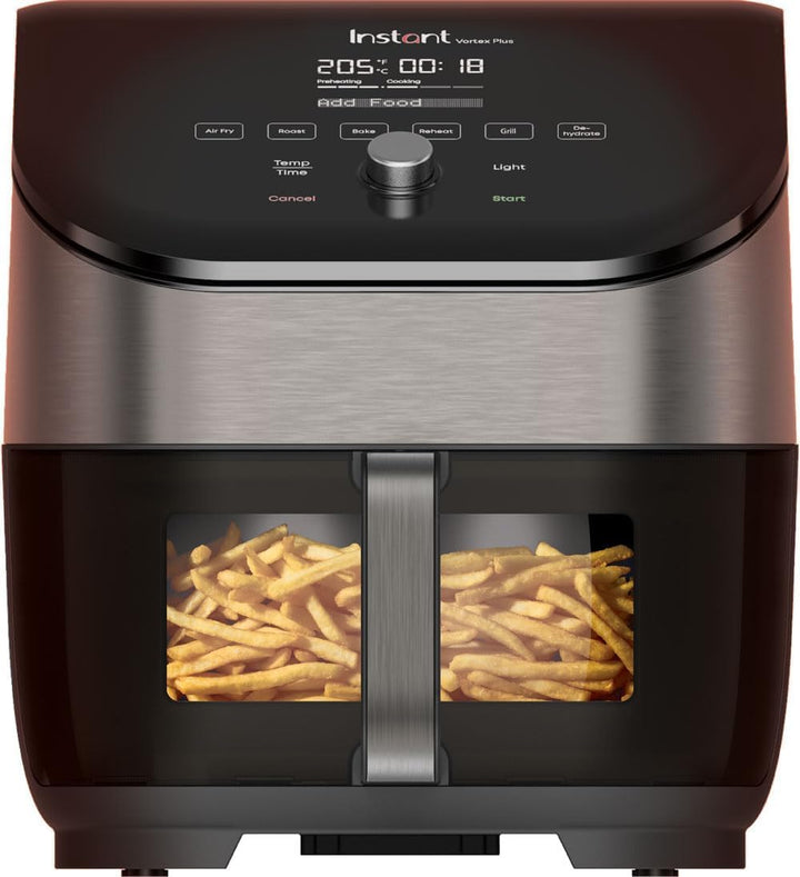 Instant Vortex Plus mit ClearCook - 5.7L Digitale Gesunde Heissluftfritteuse, Edelstahl, 6-in-1 Smar
