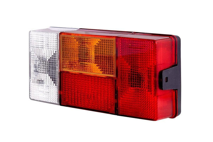 HELLA - Heckleuchte - Glühlampe - 24/12V - Anbau - Lichtscheibenfarbe: rot/gelb - Stecker: Flachstec