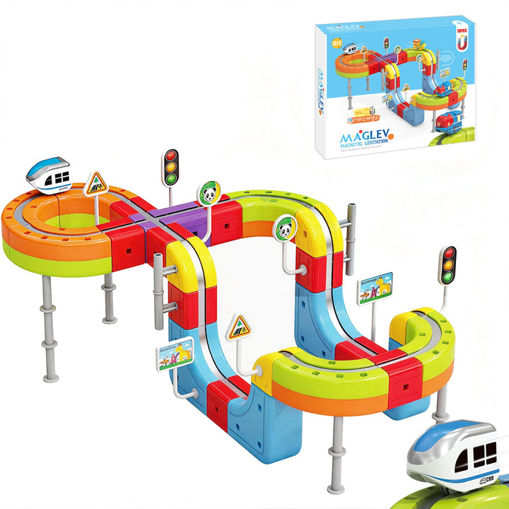 Elektrisches Eisenbahn Set, DIY Electric Train Set mit Schwerkraft Defying 3D-Layouts &amp; Magisches Sc
