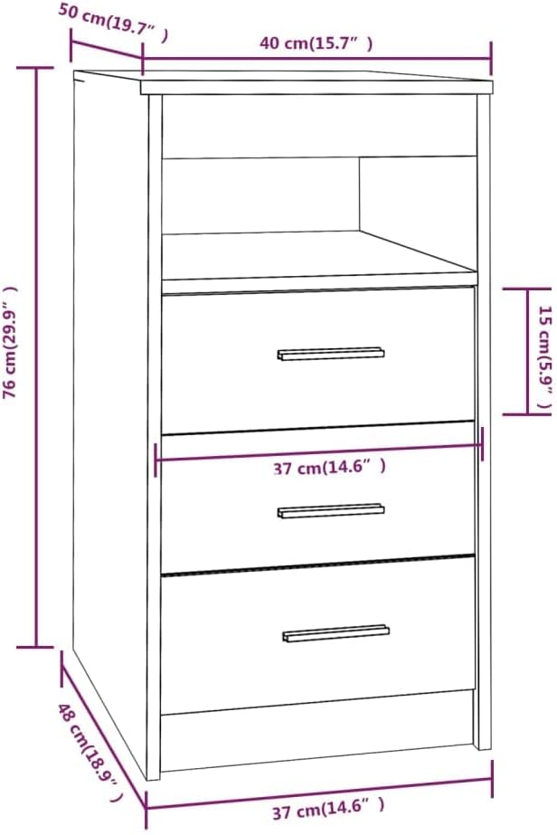 vidaXL Sideboard mit Schubladen Spanplatte Kommode Anrichte Mehrere Auswahl Grau, Grau