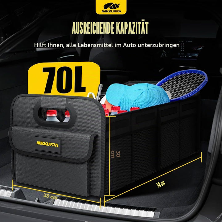 MIKKUPPA Kofferraum-Organizer 70L faltbar – Auto Faltbox mit Anti-Rutsch-Boden, stabile Kofferraumta