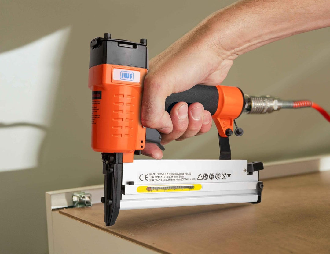Druckluft Klammergerät Drucklufttacker Kombi Set Nagler Tacker Druckluftnagler