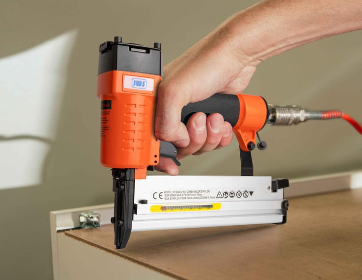 Druckluft Klammergerät Drucklufttacker Kombi Set Nagler Tacker Druckluftnagler