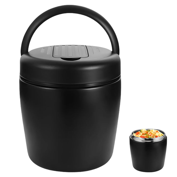 Thermobehälter Für Essen 1500ml, Warmhaltebehälter Essen Edelstahl Mit Schnallendeckel Und Löffel, B