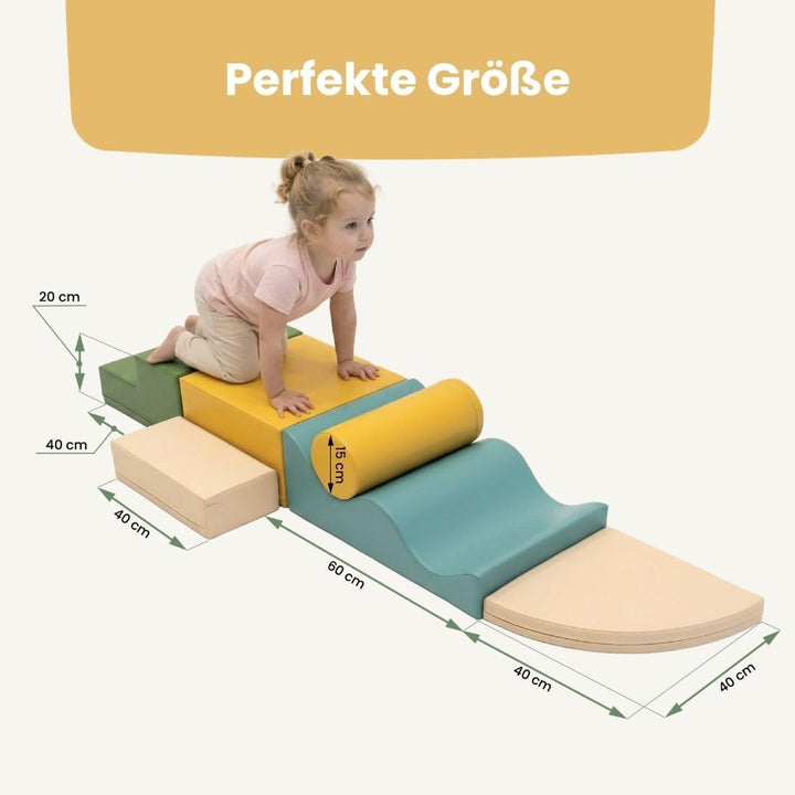 IGLU SOFT PLAY 6er Softbausteine Set für Kinder – XXL Kletterbausteine & Schaumstoff-Bausteine – Abe