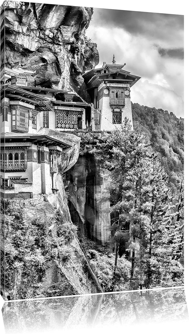 Pixxprint Buddha Tempel in China als Leinwandbild/Grösse: 100x70 / Wandbild/Kunstdruck/fertig bespan