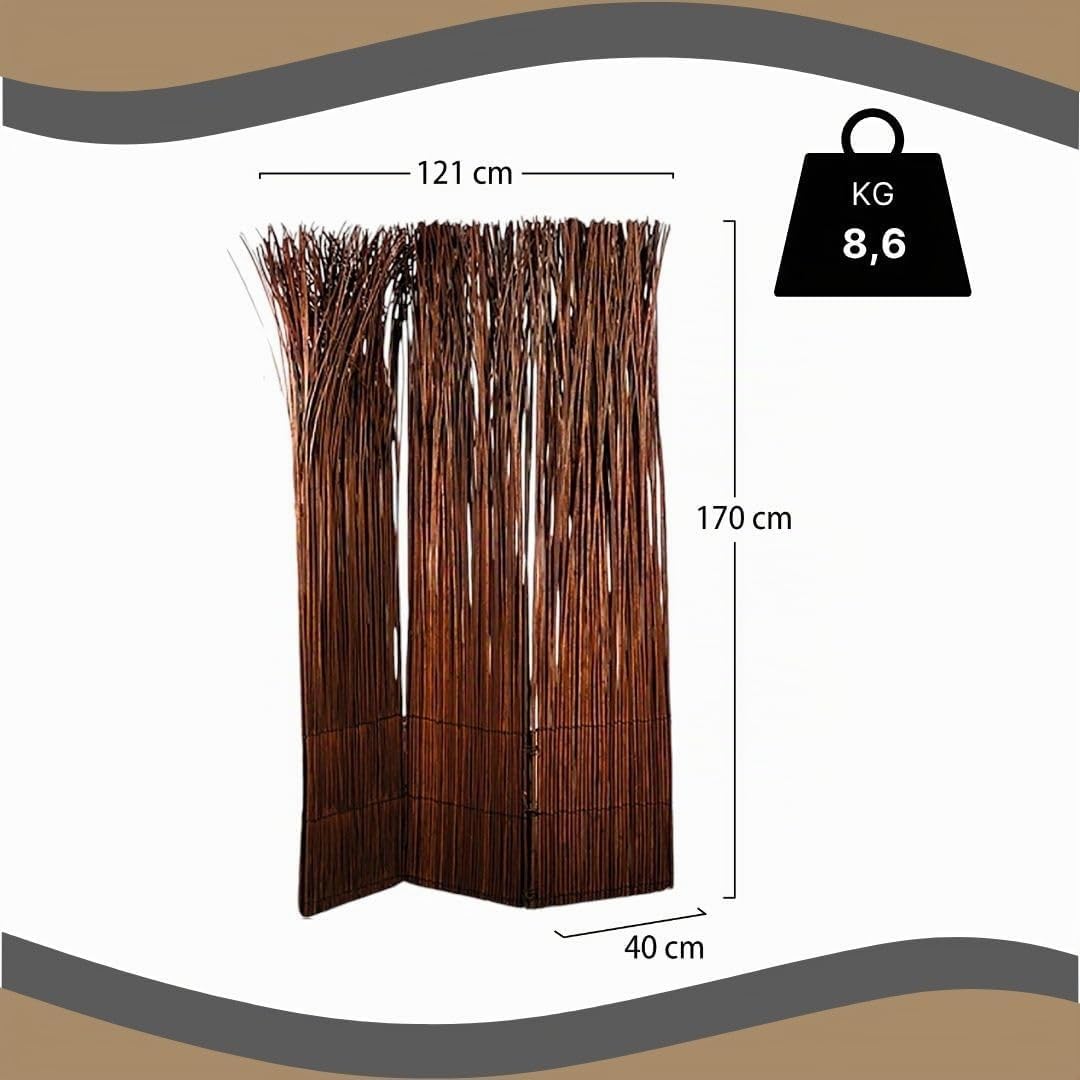 Design RAUMTEILER Nature | 160x120 cm (LxB), Weidenholz, braun | Raumtrenner, Trennwand, Paravent, B