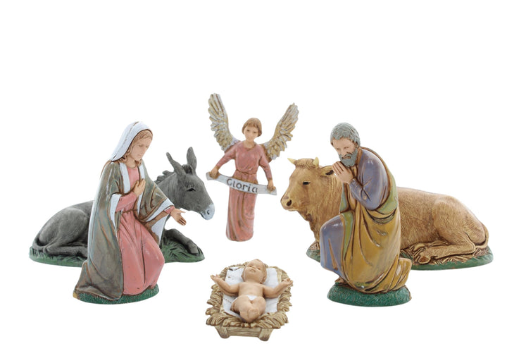 Moranduzzo Krippenszene mit 6 Figuren 10 cm Massstab 1:20 – Standard 10 – Stil '700, Unzerbrechliche