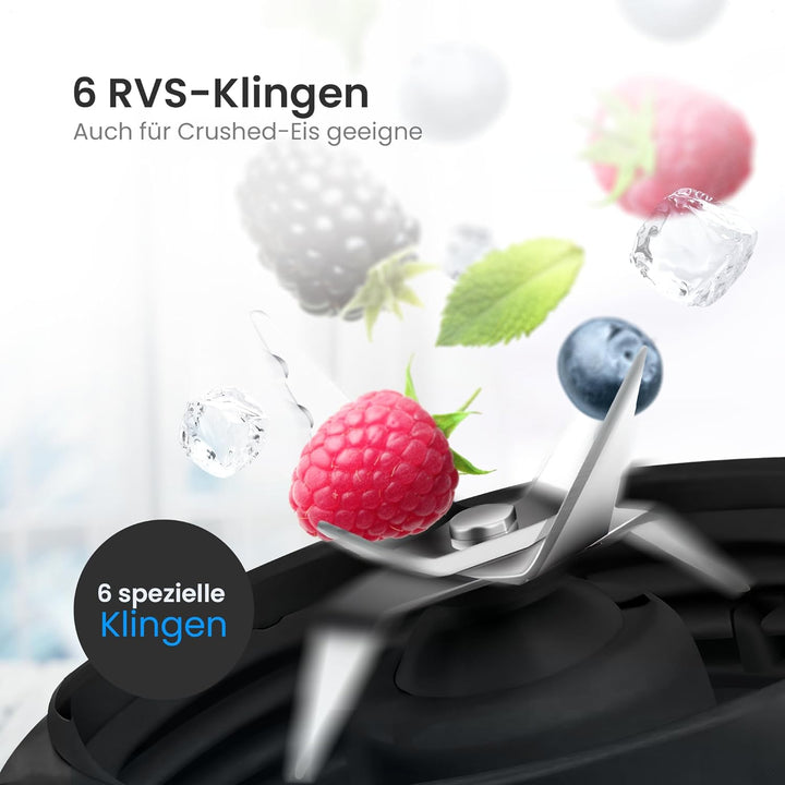 Kitchenapp | Retro-Nährstoffmixer zum Mitnehmen | 300 W BPA-freier Smoothiemaker | Tragbarer Mixer f