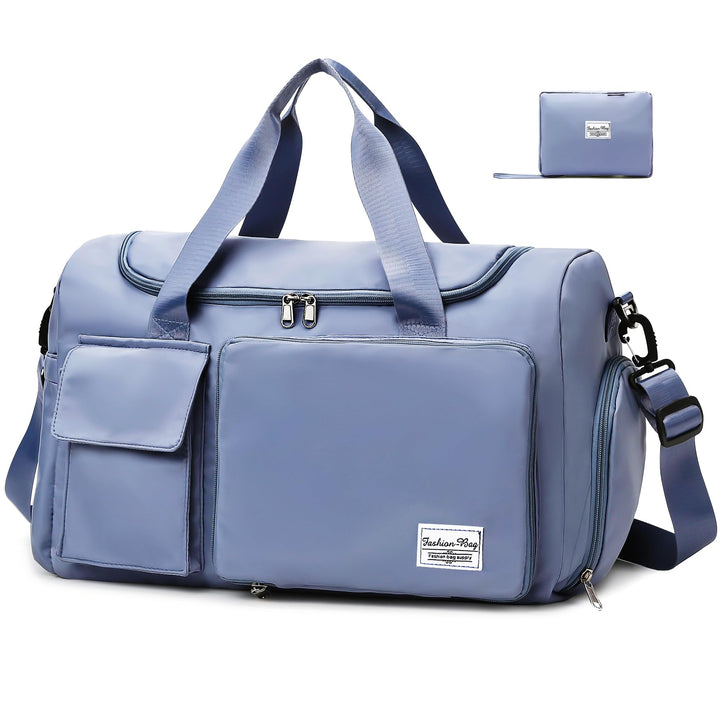 Sporttasche Herren Reisetasche mit Schuhfach und Nassfach Gross Gym Bag Faltbar Schwimmtasche Wasser