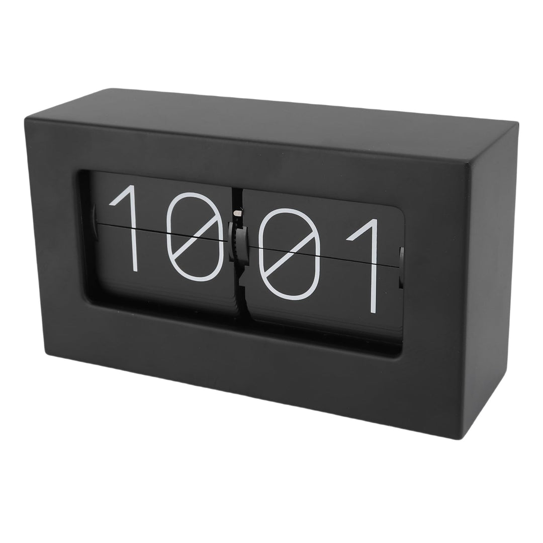 Greensen Retro Style Flip Clock, Mechanische Seitenwechsel-Desktop-Uhr mit Edelstahlbasis für Wohnzi