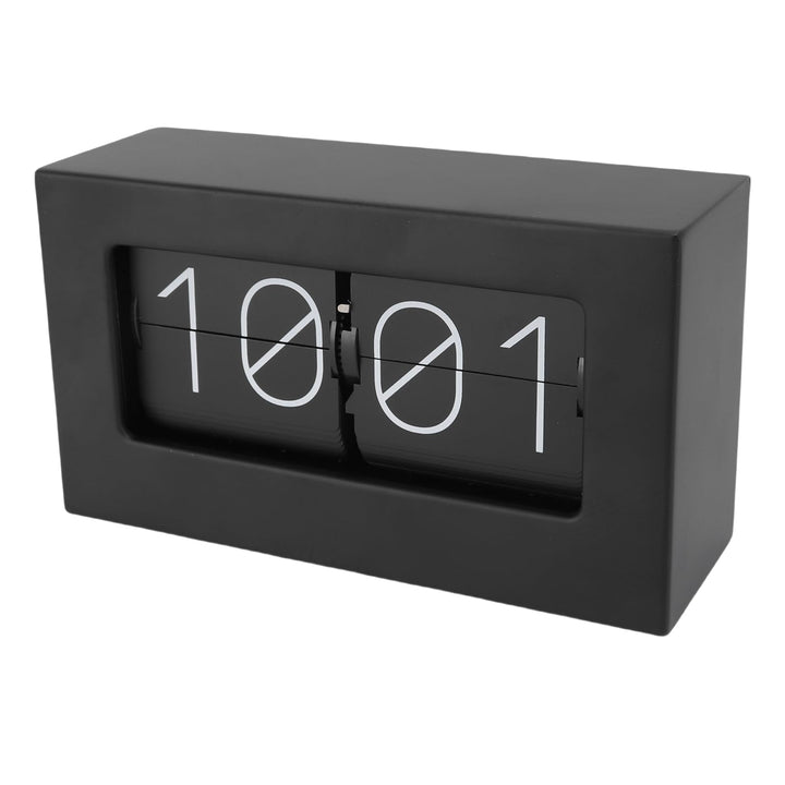 Greensen Retro Style Flip Clock, Mechanische Seitenwechsel-Desktop-Uhr mit Edelstahlbasis für Wohnzi