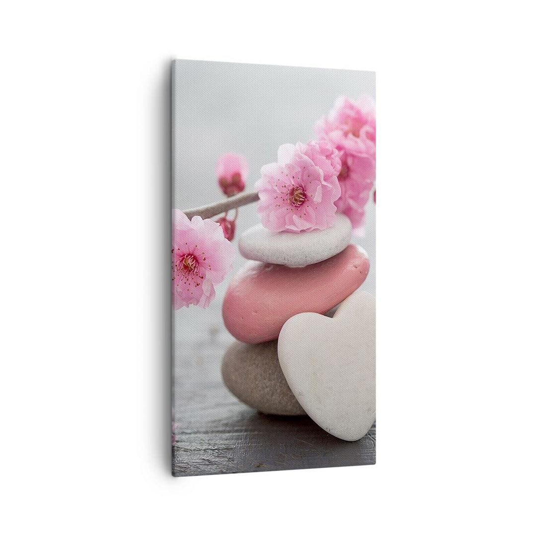 Bilder auf Leinwand 55x100cm Leinwandbild mit Rahmen Yoga weiblich Blume Gesundheit Gross Wanddeko B