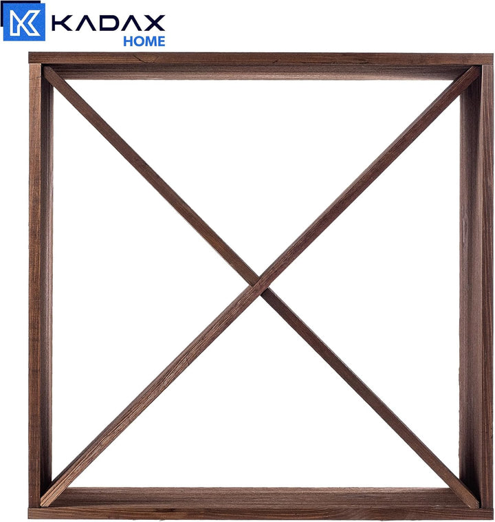KADAX Weinregal aus Holz, 52 x 25.5 x 52 cm, Grosses Flaschenregal für viele Weinflaschen, rustikale